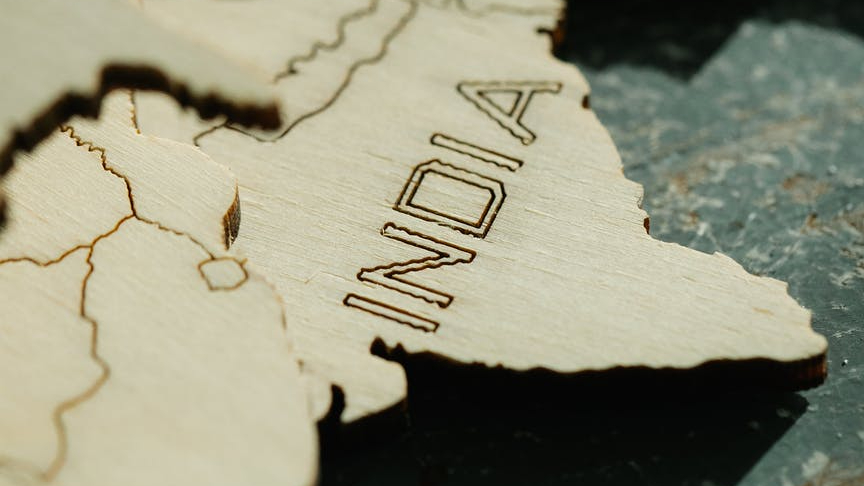 close up of piece of a world map