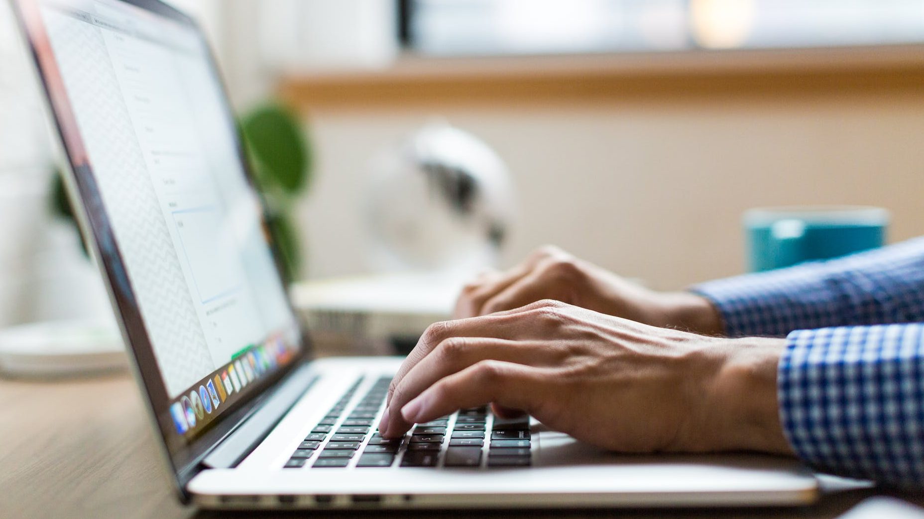 person using macbook