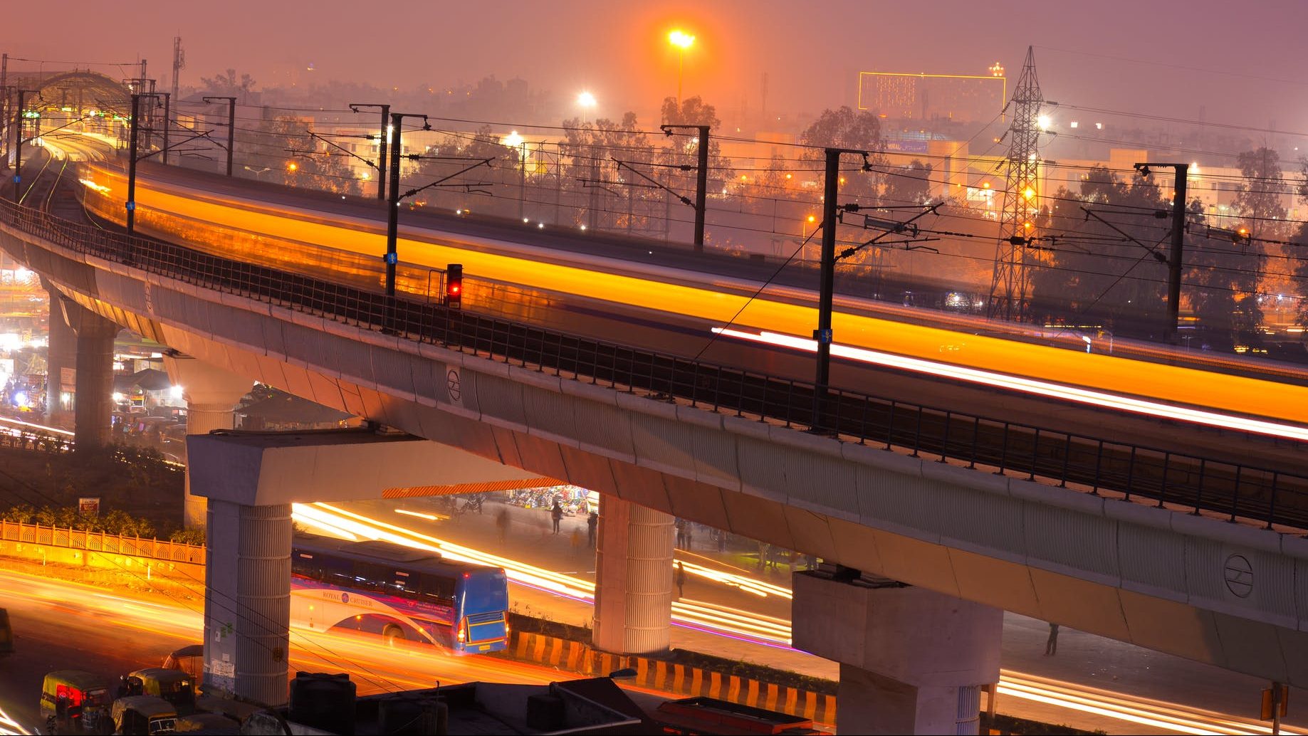 timelapse photo of train