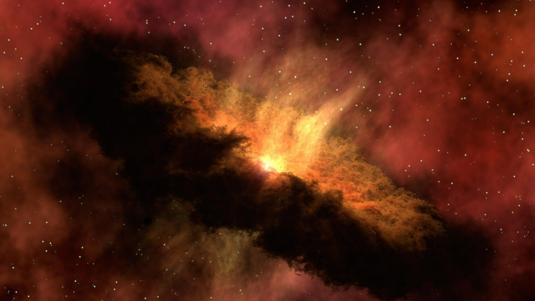 red and orange galaxy illustration