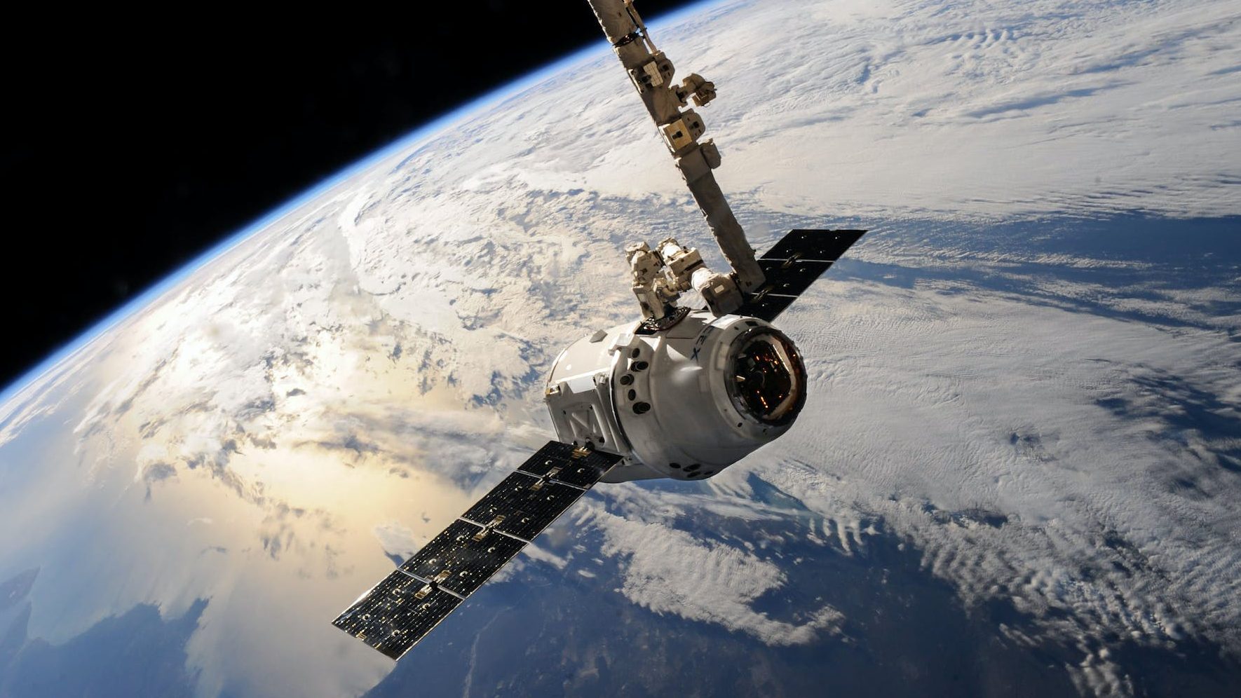 white outer space satellite